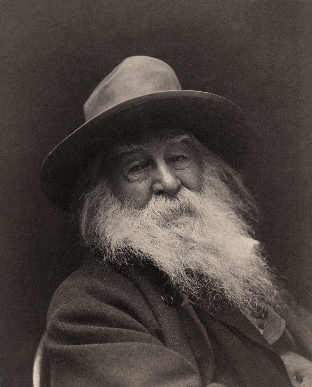 Portrait du poète américain Walt Whitman photographié par George Collins Cox en 1887