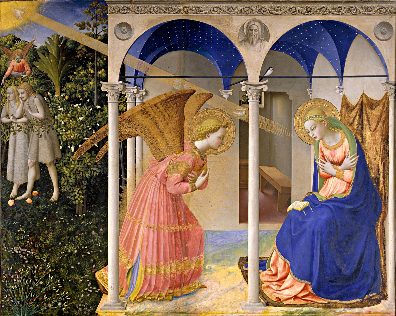 Fra Angelico, Annonciation vers 1440 (Musée du Prado), Lilium candidum tenu près de l'archange Gabriel, signification lys mariale