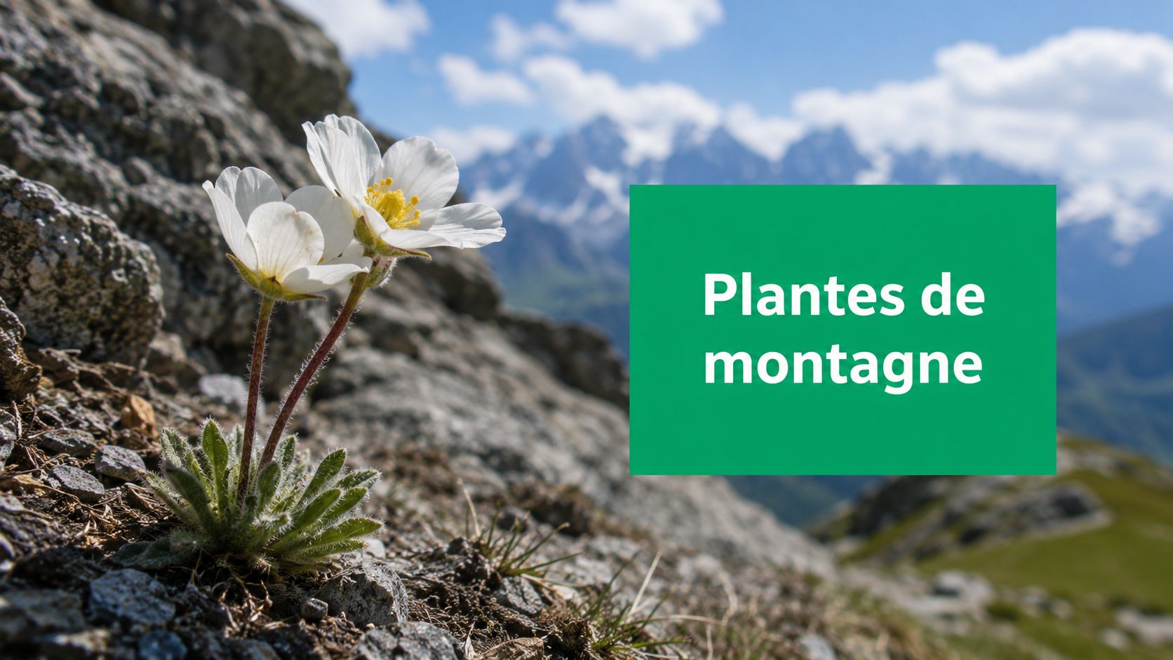 Fleurs alpines en pleine floraison sur une pente pierreuse de montagne